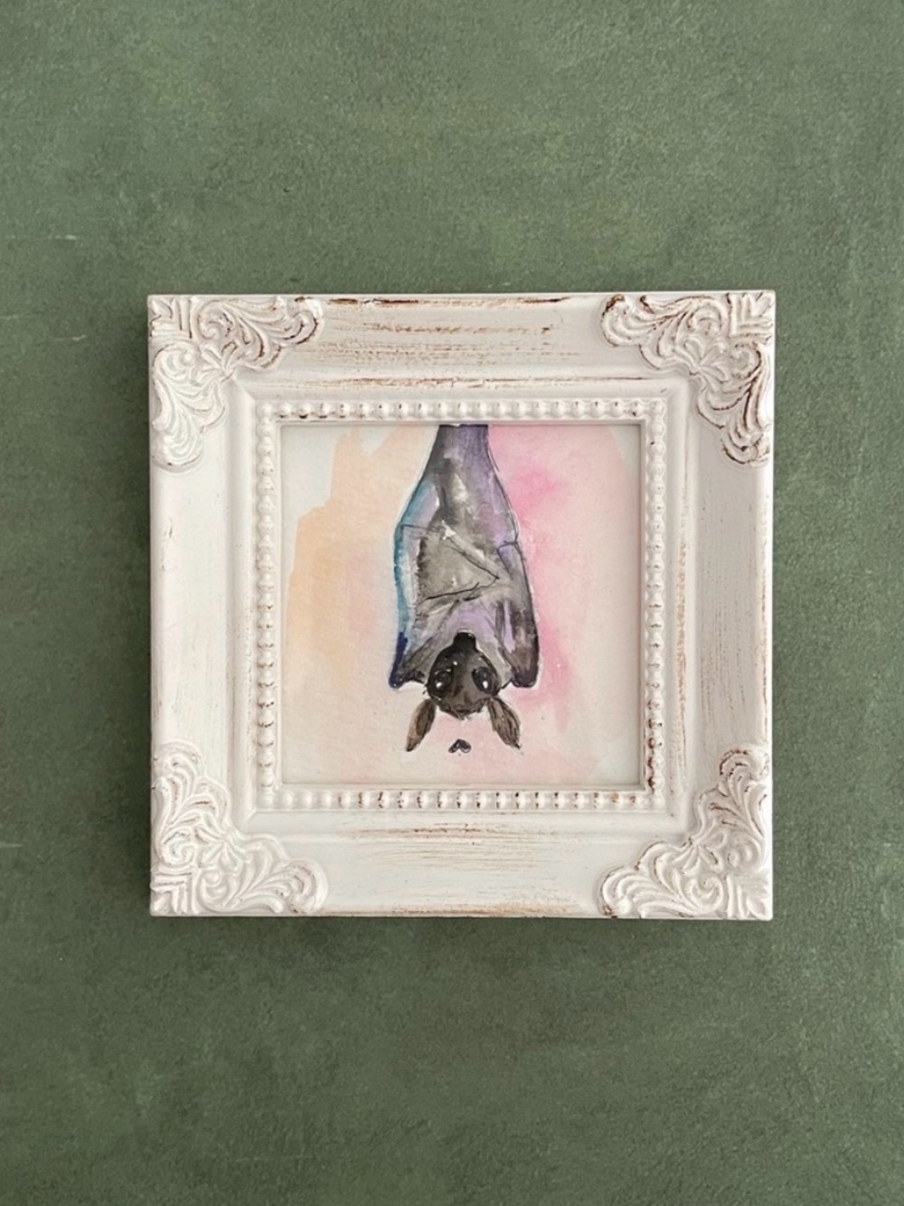 Framed Bat Watercolor